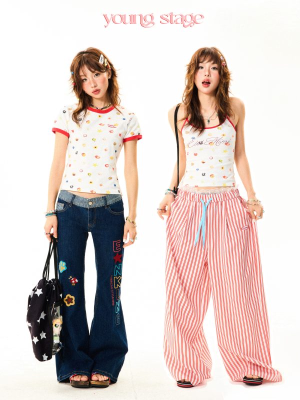 Summer Fruit Print Slim-Fit Camisole for Women - Sweet and Spicy American-Style Short Top, Perfect for 90s and Y2K Fashion