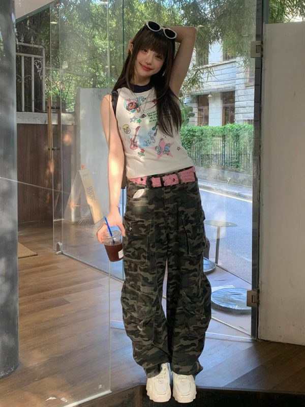 Summer Hooded Sleeveless Vest for Women, Creative Printed Slim Fit T-Shirt, Trendy Cool Style for Girls