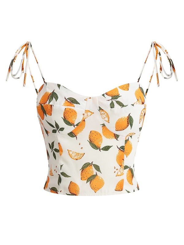 Summer Lemon Print Cami Vest - Sexy Vacation Style, French Pure Desire, Versatile Inner & Outer Wear
