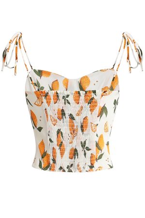 Summer Lemon Print Cami Vest - Sexy Vacation Style, French Pure Desire, Versatile Inner & Outer Wear