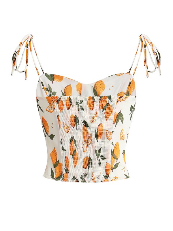 Summer Lemon Print Cami Vest - Sexy Vacation Style, French Pure Desire, Versatile Inner & Outer Wear