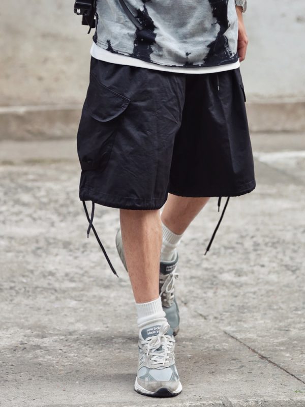 Summer Loose Fit Large Size Men's Cargo Shorts with Drawstring - Trendy Japanese Style Fashion for Casual Wear