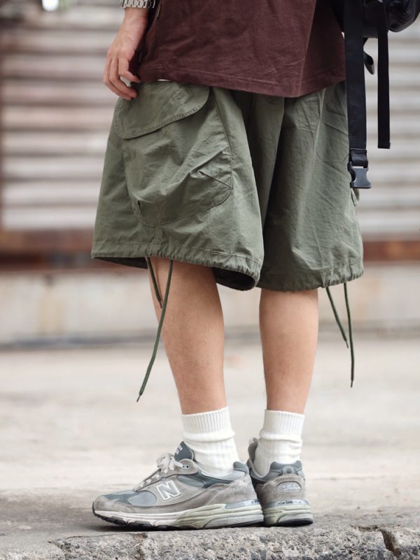 Summer Loose Fit Large Size Men's Cargo Shorts with Drawstring - Trendy Japanese Style Fashion for Casual Wear