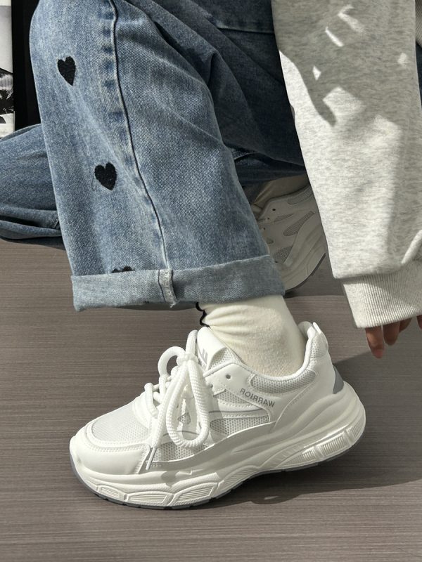 Summer Mesh Breathable Casual Old Daddy Shoes for Women - Lightweight White Sneakers for 2025 Y2K Style