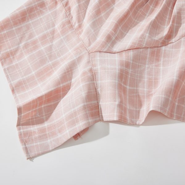 Summer Off-Shoulder Blue Checkered Vest with Irregular Ruffles - Women's Hong Kong Style Sleeveless Top