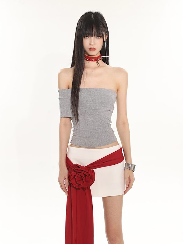 Summer Off-Shoulder Slim Fit Elastic One-Shoulder T-Shirt for Women - 2025 Vietnam Style, Niche Fashion