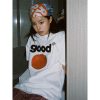 Summer Oversized Apple Print T-Shirt for Women - Casual Round Neck Heavyweight Short Sleeve Top, American Style Fashion