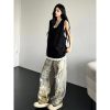 Summer Patchwork Sleeveless T-shirt Vest for Women, Loose American Street Style Two-Piece Top, Trendy Casual Fashion