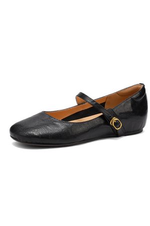 Summer Red Flat Hidden Height Mary Jane Shoes for Women, Small Lambskin, Shallow Mouth, Large Size 41-42, Trendy Summer Footwear