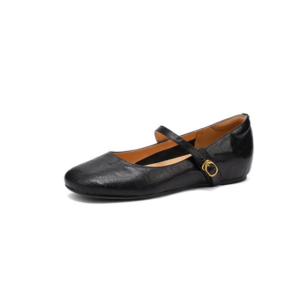 Summer Red Flat Hidden Height Mary Jane Shoes for Women, Small Lambskin, Shallow Mouth, Large Size 41-42, Trendy Summer Footwear
