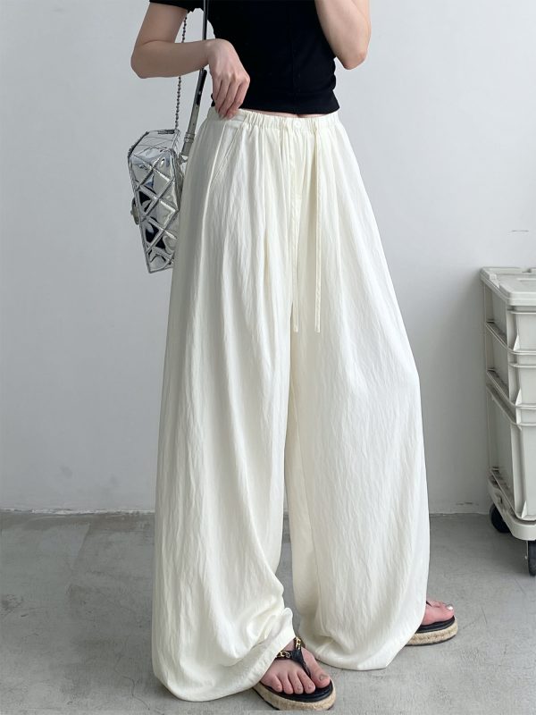 Summer Wide-Leg Sunscreen Pants for Women - Casual Thin Floor-Length Trousers for Work - Sun Yuzu Cool Style