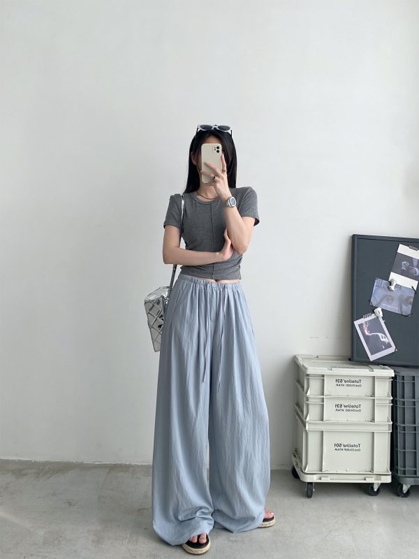 Summer Wide-Leg Sunscreen Pants for Women - Casual Thin Floor-Length Trousers for Work - Sun Yuzu Cool Style