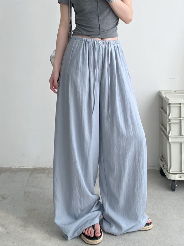 Summer Wide-Leg Sunscreen Pants for Women - Casual Thin Floor-Length Trousers for Work - Sun Yuzu Cool Style