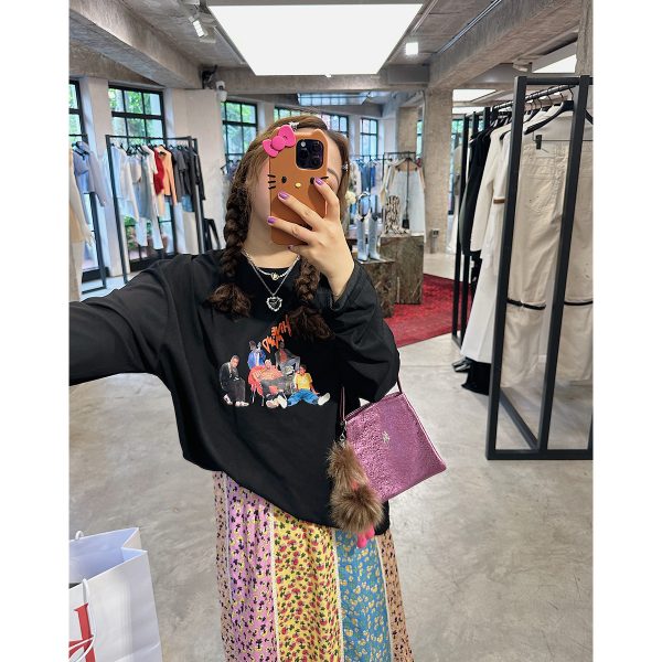 Summer Women's Printed Long Sleeve T-Shirt - Loose Fit, Slimming Round Neck, Sun Protection, Trendy and Stylish