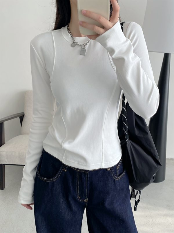 Sun Grapefruit Short-Sleeve T-Shirt for Women - Round Neck Slim-Fit Summer Top, Trendy Niche Shoulder Style