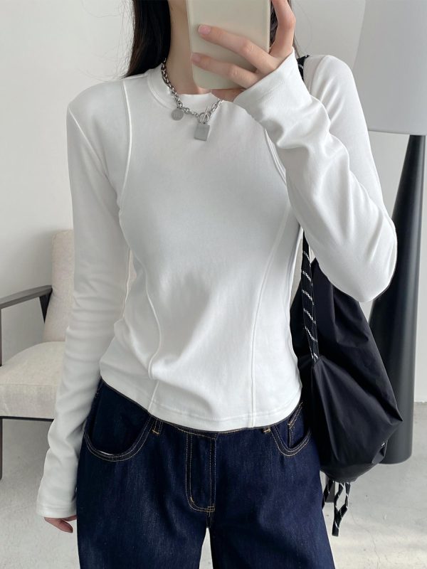 Sun Grapefruit Short-Sleeve T-Shirt for Women - Round Neck Slim-Fit Summer Top, Trendy Niche Shoulder Style