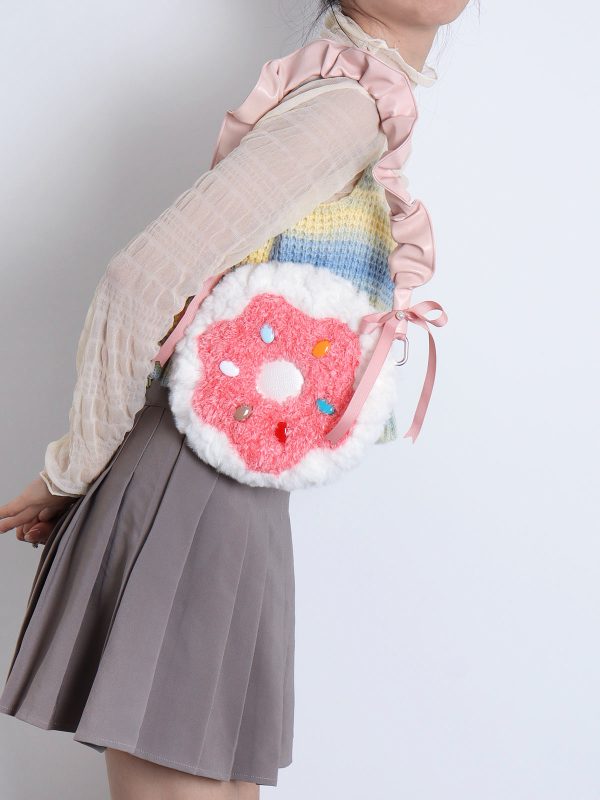 Sweet Donut Small Round Crossbody Bag for Girls - Cute Trendy Phone Bag in Lolita Style