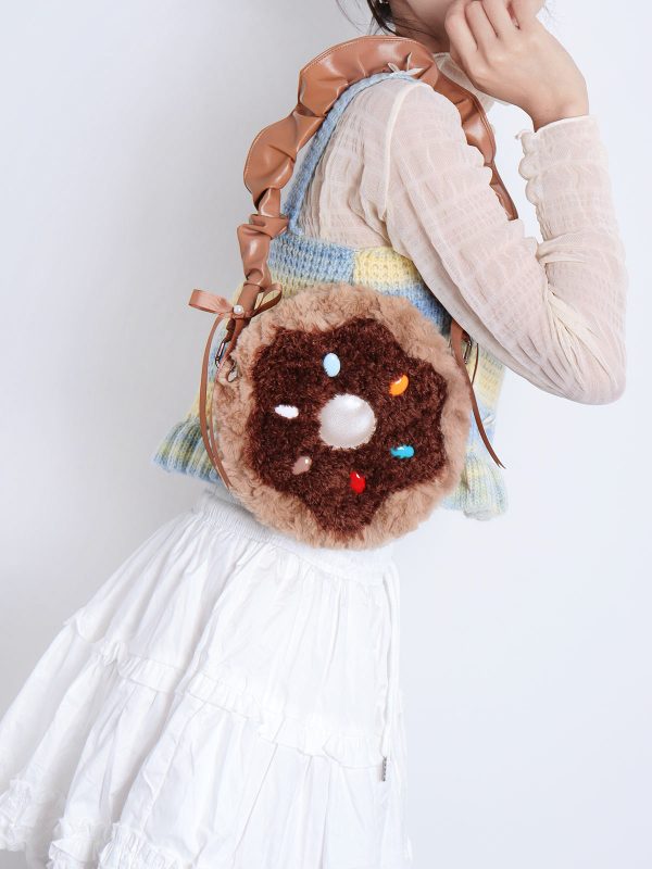 Sweet Donut Small Round Crossbody Bag for Girls - Cute Trendy Phone Bag in Lolita Style