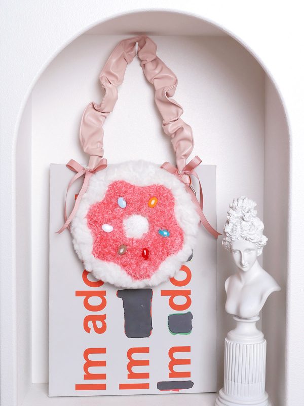 Sweet Donut Small Round Crossbody Bag for Girls - Cute Trendy Phone Bag in Lolita Style