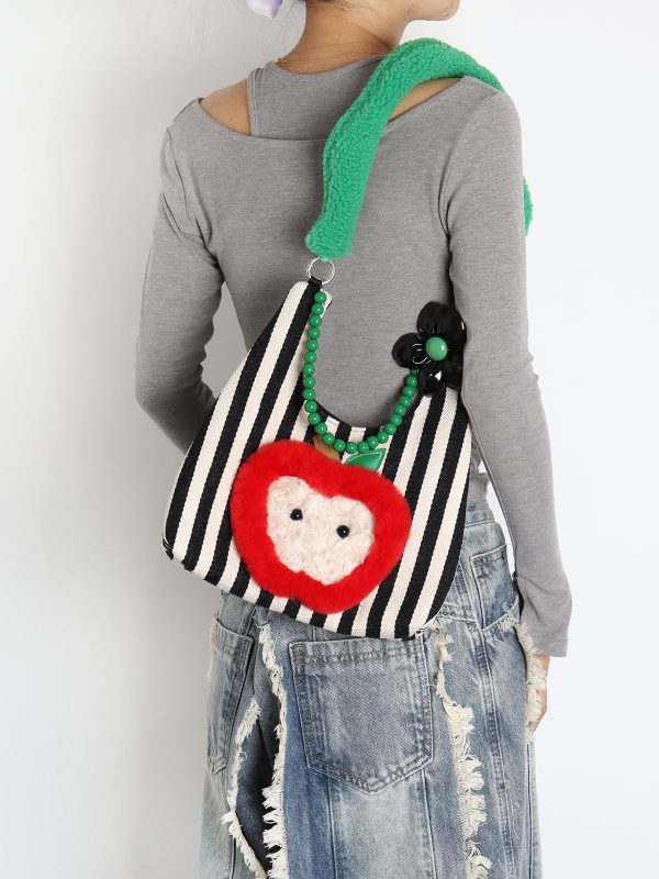 Sweet Plush Apple Tote Bag for Women - Cute Niche Design, Perfect for Christmas Gifts, Stylish Shoulder Bag for Everyday Use