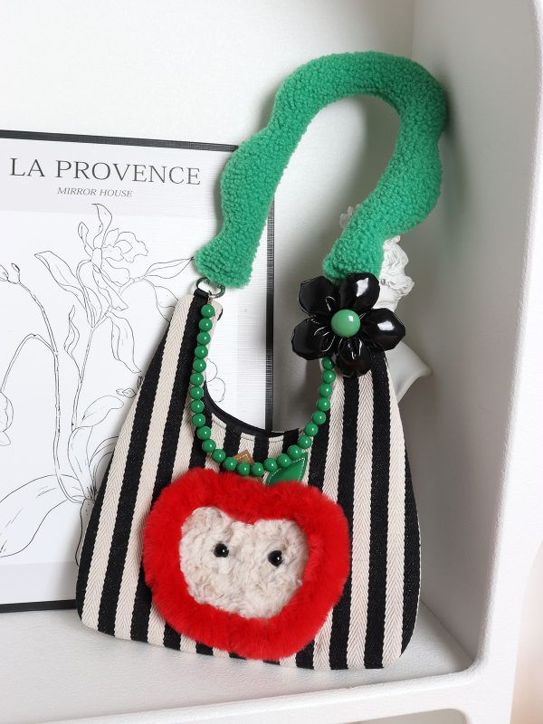 Sweet Plush Apple Tote Bag for Women - Cute Niche Design, Perfect for Christmas Gifts, Stylish Shoulder Bag for Everyday Use