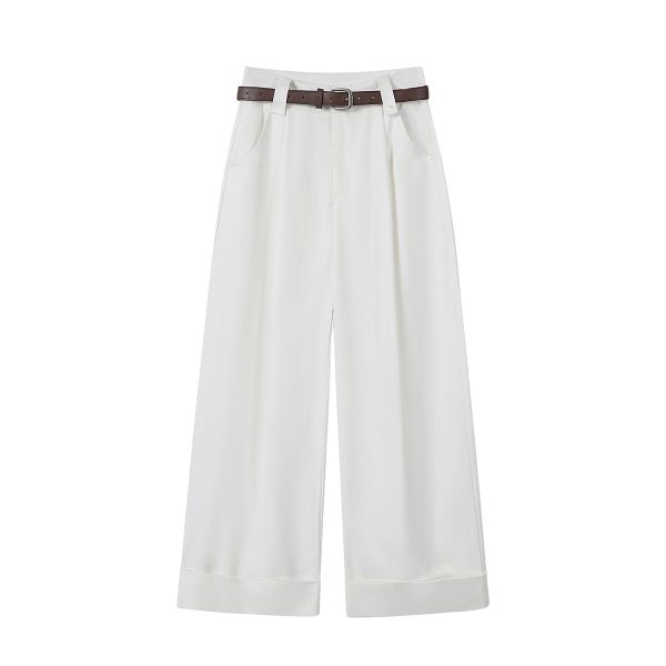 Tencel Washed Cotton Wide-Leg Pants for Women, Hip-Hiding Slimming Casual Nine-Point Pants, 90s Inspired Spring/Summer Fashion