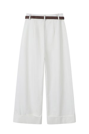 Tencel Washed Cotton Wide-Leg Pants for Women, Hip-Hiding Slimming Casual Nine-Point Pants, 90s Inspired Spring/Summer Fashion