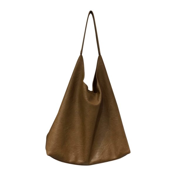 Textured Soft Leather Large Capacity Shoulder Tote Bag - 2023 Autumn/Winter Lazy Style Versatile Fashion Handbag