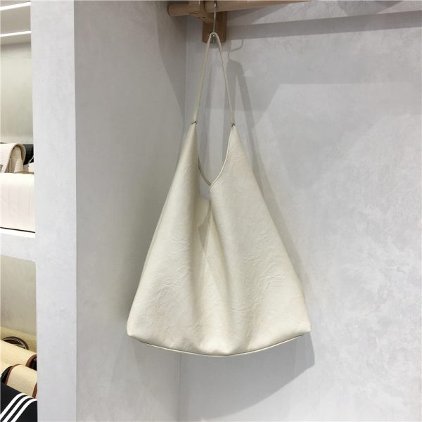 Textured Soft Leather Large Capacity Shoulder Tote Bag - 2023 Autumn/Winter Lazy Style Versatile Fashion Handbag