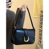 Textured Women's Vintage Baguette Bag with Horseshoe Buckle - Versatile Shoulder and Crossbody Style for 2023 Fashion Trends