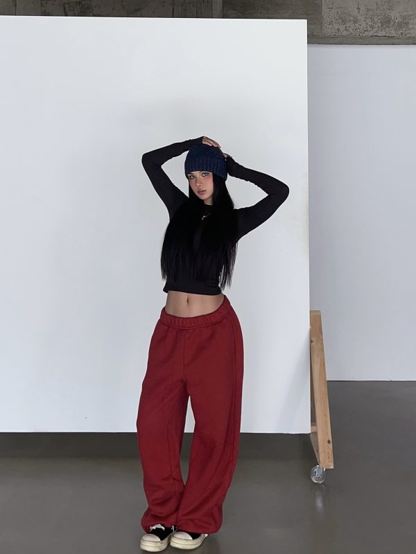 Thick Fleece 2-in-1 Butt-Lifting Sweatpants for Cold Weather, Narrow Waist Drawstring, Super Warm, Available in 3 Colors