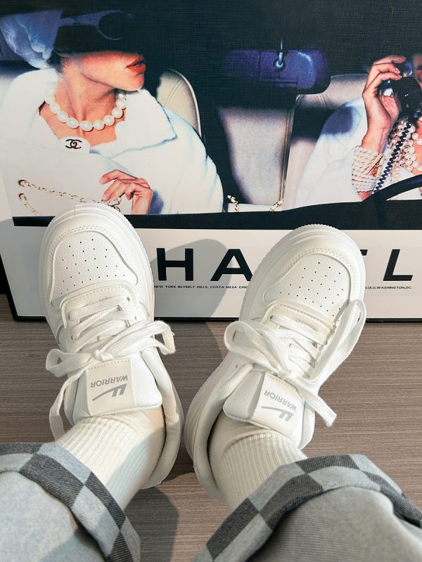 Thick-Soled White Bread Loaf Shoes for Women - Breathable, Versatile Spring/Summer Style, Height-Increasing Platform Sneakers