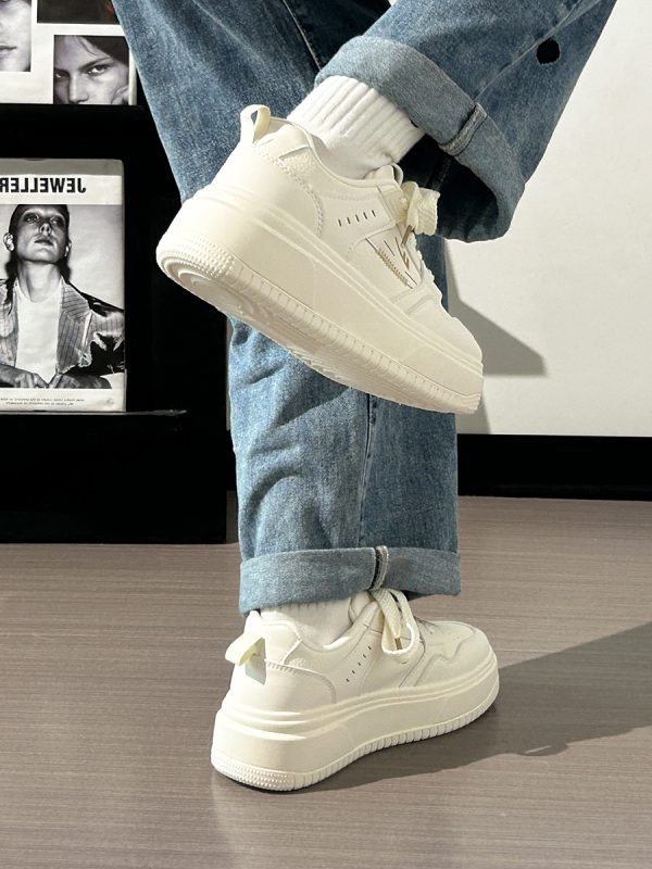 Thick-Soled White Mesh Shoes for Women - Summer 2025 New Style, Breathable, Height-Increasing, Versatile Big Toe Design