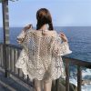 Three-Piece Beach Set with Backless Tie Neck Camisole and Sun Protection Jacket for Women - Tropical Vacation Style