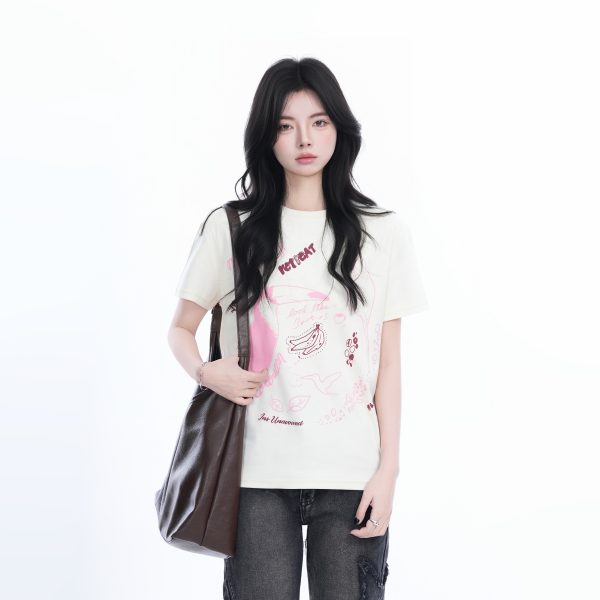 Trendy American Retro Short-Sleeve Cropped T-Shirt for Women â€“ Stylish Petites, Y2K Fashion Essential