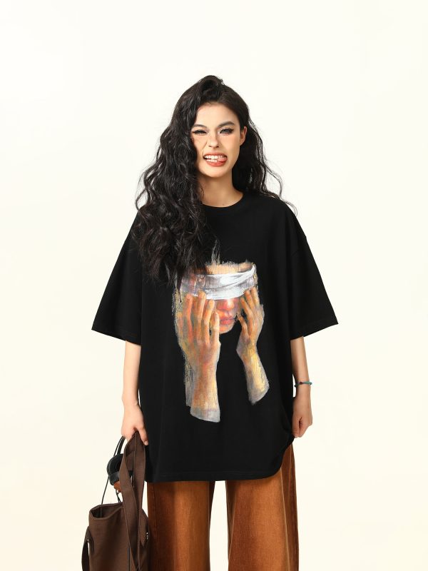 Trendy American Street Style Printed Short-Sleeve T-shirt for Men and Women - Hip-Hop Summer Unisex Fashion Top