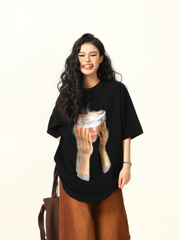Trendy American Street Style Printed Short-Sleeve T-shirt for Men and Women - Hip-Hop Summer Unisex Fashion Top