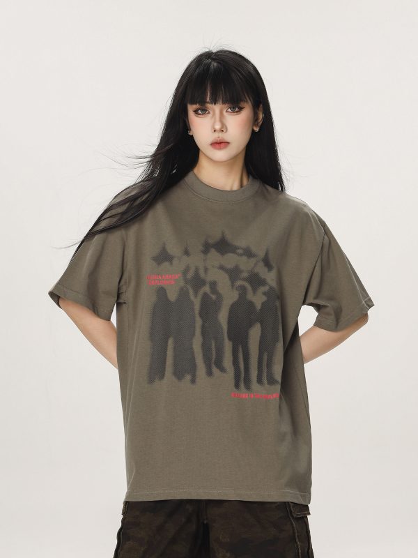 Trendy American Style Loose Short Sleeve T-Shirt for Men and Women - Summer Half Sleeve Design, Perfect for Casual Looks