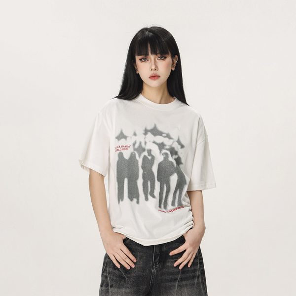 Trendy American Style Loose Short Sleeve T-Shirt for Men and Women - Summer Half Sleeve Design, Perfect for Casual Looks
