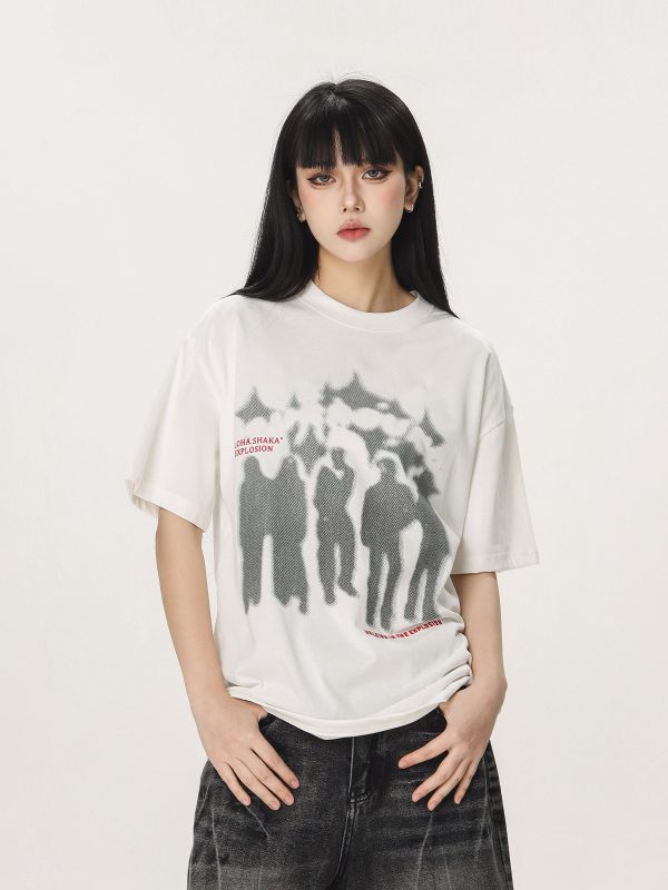 Trendy American Style Loose Short Sleeve T-Shirt for Men and Women - Summer Half Sleeve Design, Perfect for Casual Looks