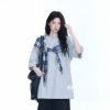 Trendy Black Short Sleeve T-shirt for Women with Butterfly Knot Spliced Design - American Style Loose Fit Top