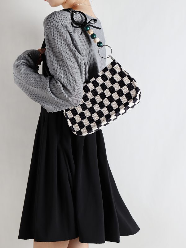 Trendy Checkered Underarm Bag for Women - Versatile Minimalist Crossbody Shoulder Bag for Spring and Summer Fashion
