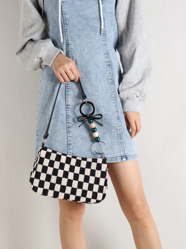 Trendy Checkered Underarm Bag for Women - Versatile Minimalist Crossbody Shoulder Bag for Spring and Summer Fashion