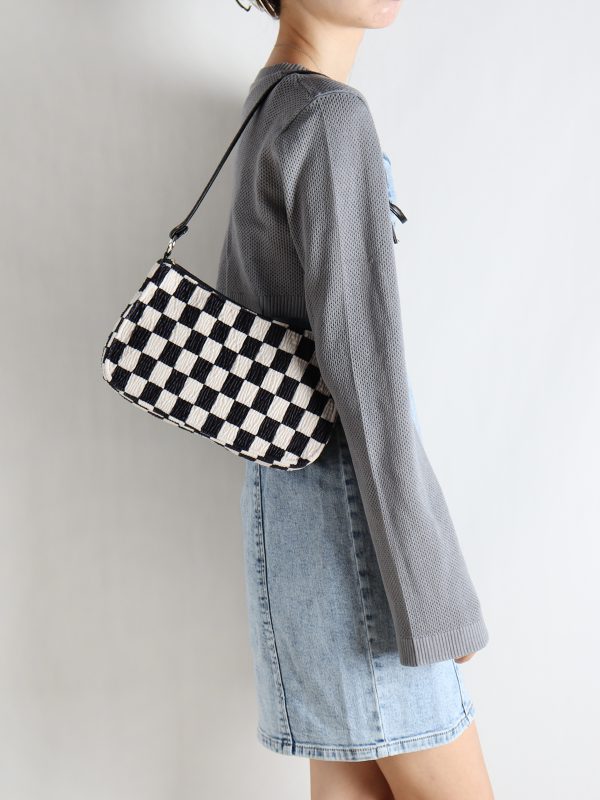 Trendy Checkered Underarm Bag for Women - Versatile Minimalist Crossbody Shoulder Bag for Spring and Summer Fashion