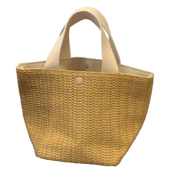 Trendy Handheld Straw Woven Bag for Women - 2023 Retro Beach Vacation Style, Perfect for Summer Outings and Instagram Looks