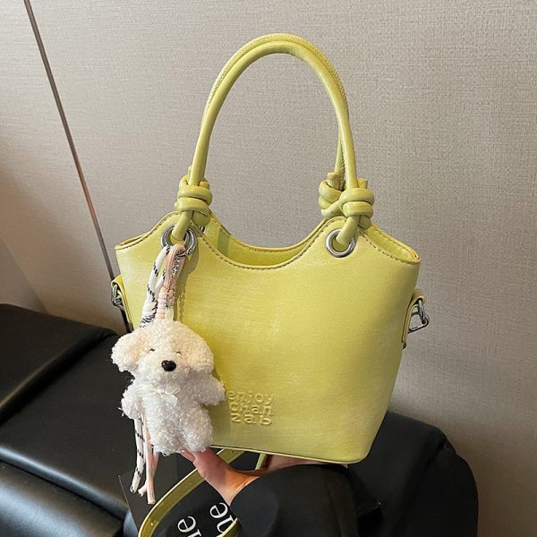 Trendy High-End Small Shoulder Crossbody Bag for Women, 2025 Niche Design Letter Print Vegetable Basket Style