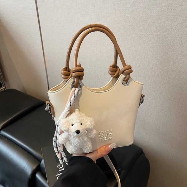 Trendy High-End Small Shoulder Crossbody Bag for Women, 2025 Niche Design Letter Print Vegetable Basket Style