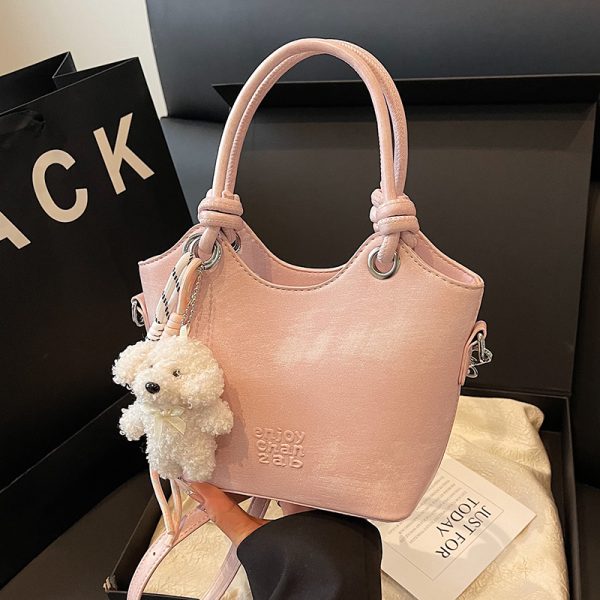 Trendy High-End Small Shoulder Crossbody Bag for Women, 2025 Niche Design Letter Print Vegetable Basket Style