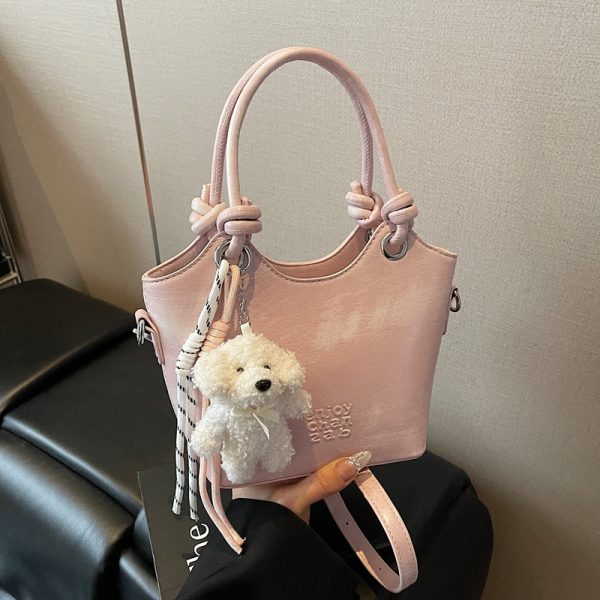 Trendy High-End Small Shoulder Crossbody Bag for Women, 2025 Niche Design Letter Print Vegetable Basket Style