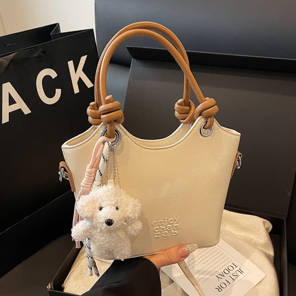 Trendy High-End Small Shoulder Crossbody Bag for Women, 2025 Niche Design Letter Print Vegetable Basket Style